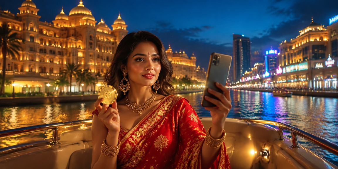 Indian mobile casino gaming with saree cultural scene